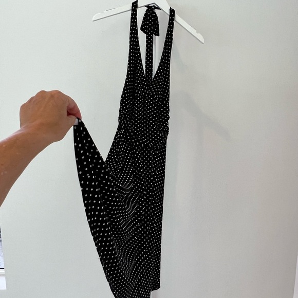 FOREVER 21 BLACK WHITE POLKA DOT HALTER DRESS SIZE SMALL - Picture 8 of 17